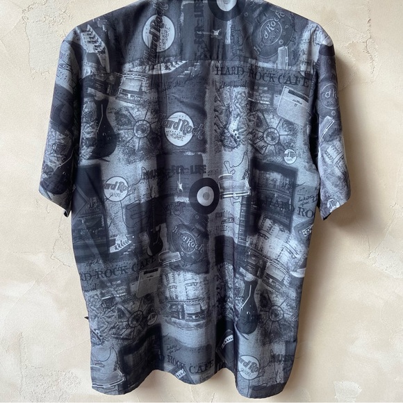HARD ROCK CAFE -San Antonio Trademark Casual Men’s Button Up Shirt Gray Size L - Picture 4 of 15